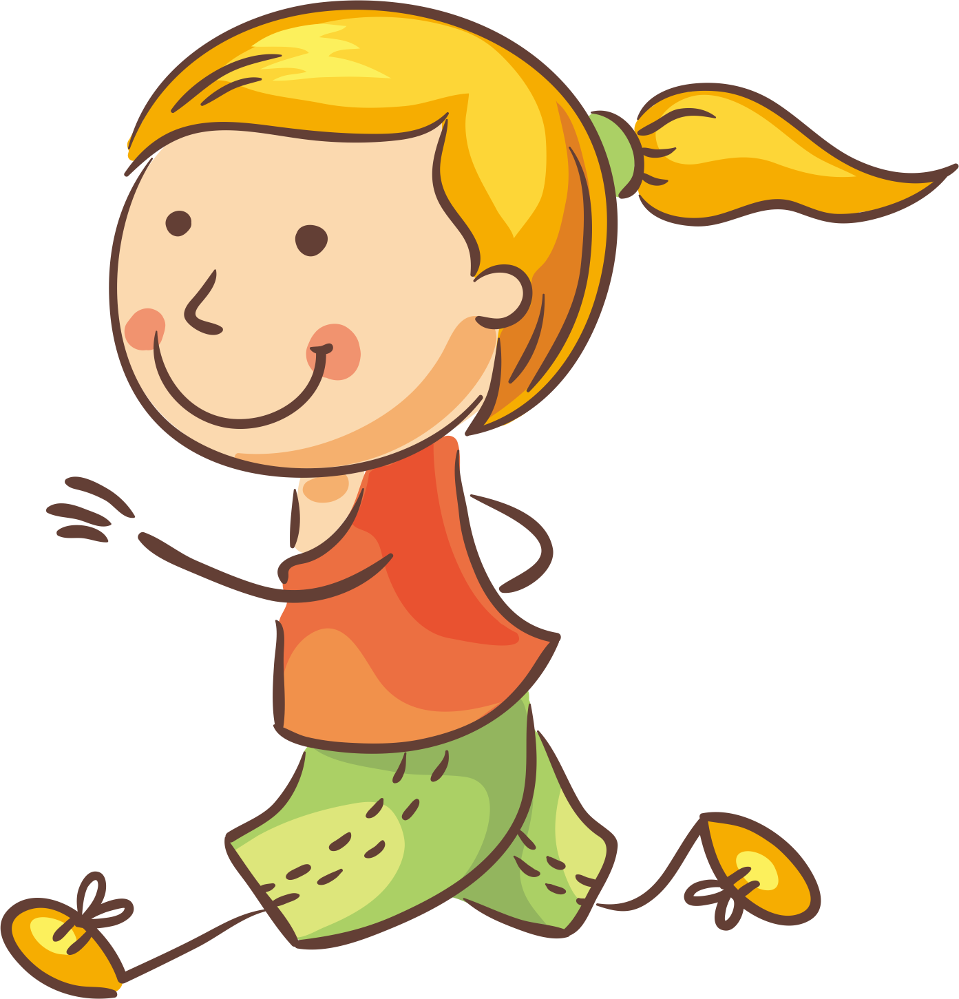 Cartoon Jogging Family Clip Art - Child (1393x1451)