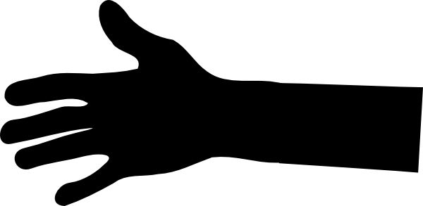 Lack Hand4 Clip Art - Hand Black Clipart (600x293)
