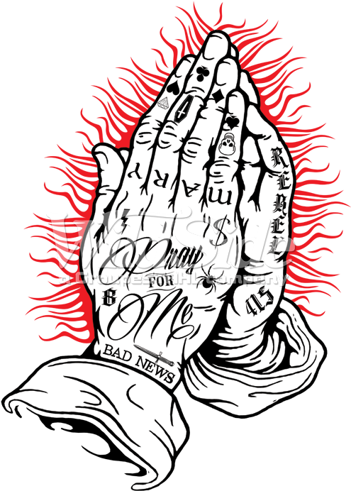 Praying Hands Light/dark Garments Only - T-shirt (709x709)