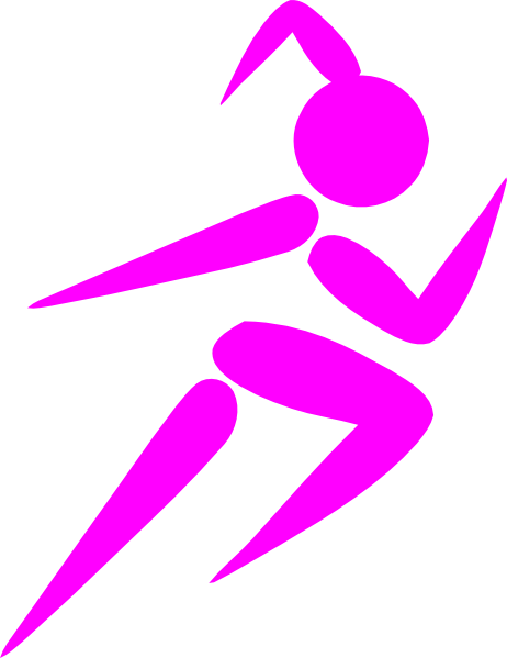 Girl - Stick - Figure - Running - Running Clipart (462x599)