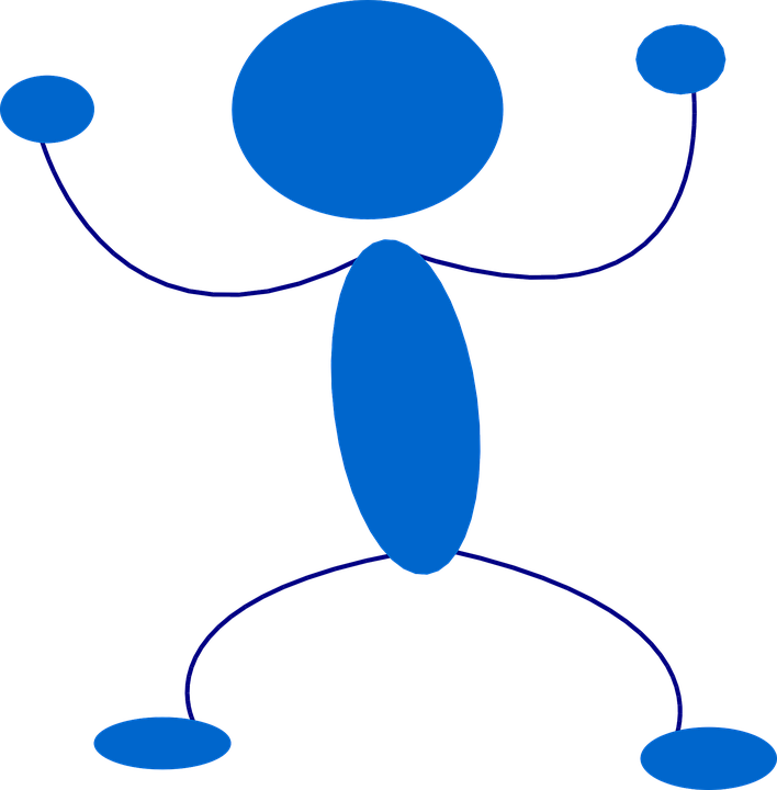 Stickman Running Cliparts 23, Buy Clip Art - Blue Man Stick Figure (708x720)