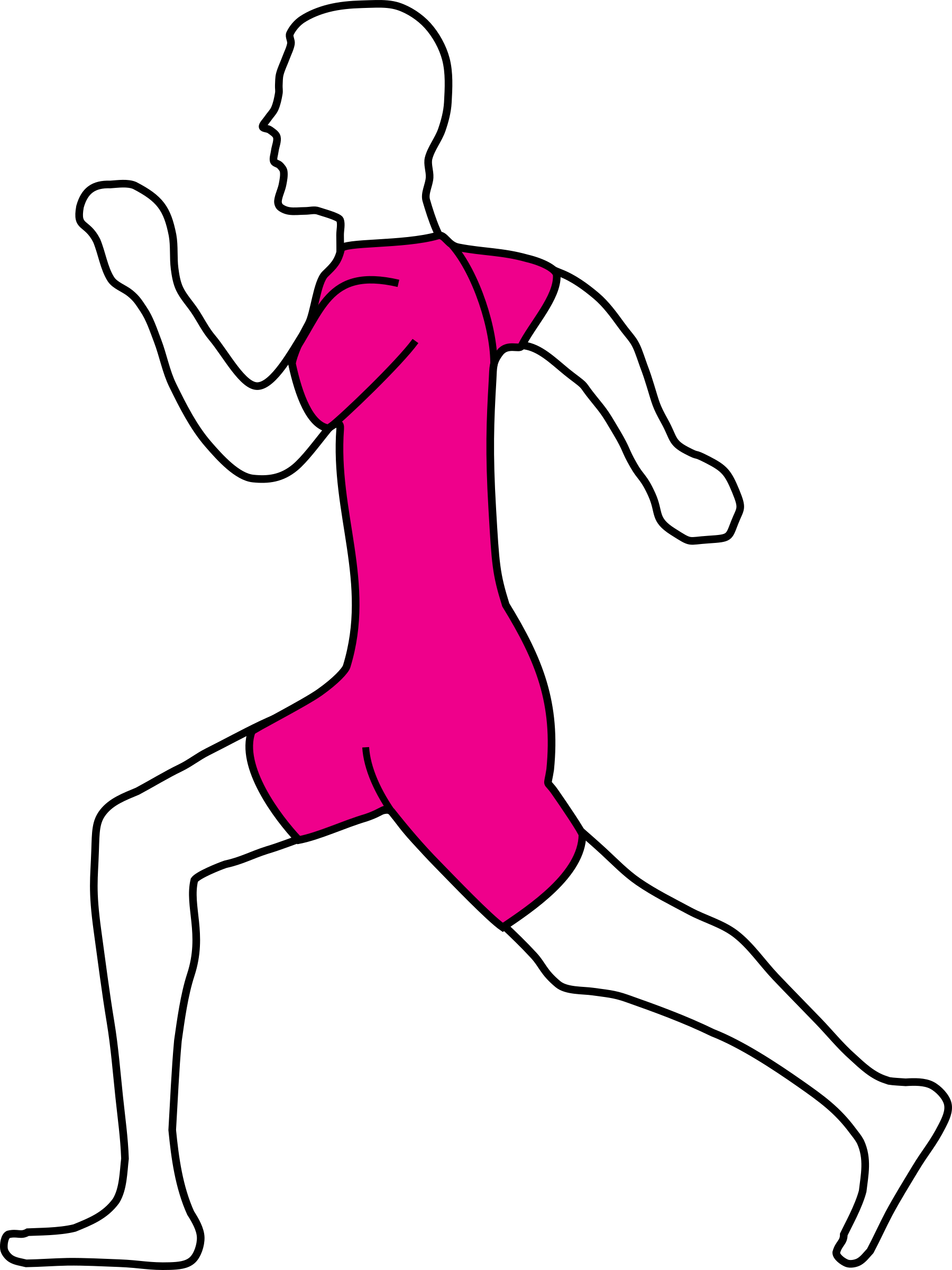 Running Man Clip Art - Draw A Running Man (1800x2400)