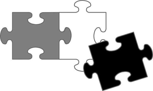 Black Puzzle Pieces Clip Art - Clip Art (600x358)