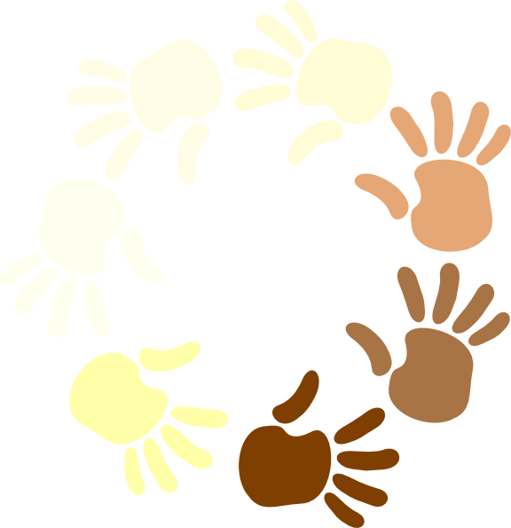 Circle Of Multicultural Hands Clip Art At Clker - Multicultural Clipart Png (576x595)