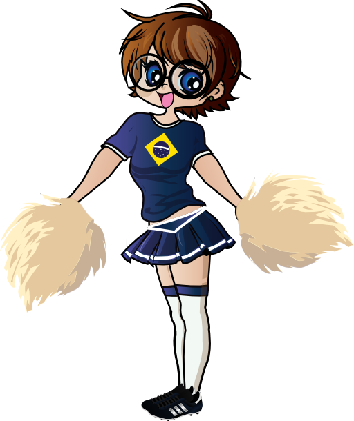 World Cup 2014 Brazil Manga Girl Smiley Clipart - Girl Clipart Manga (512x610)