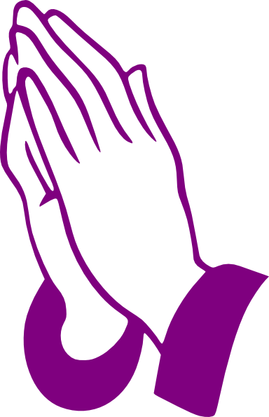 Purple Praying Hands Clip Art - Praying Hands Pillow Case (384x595)