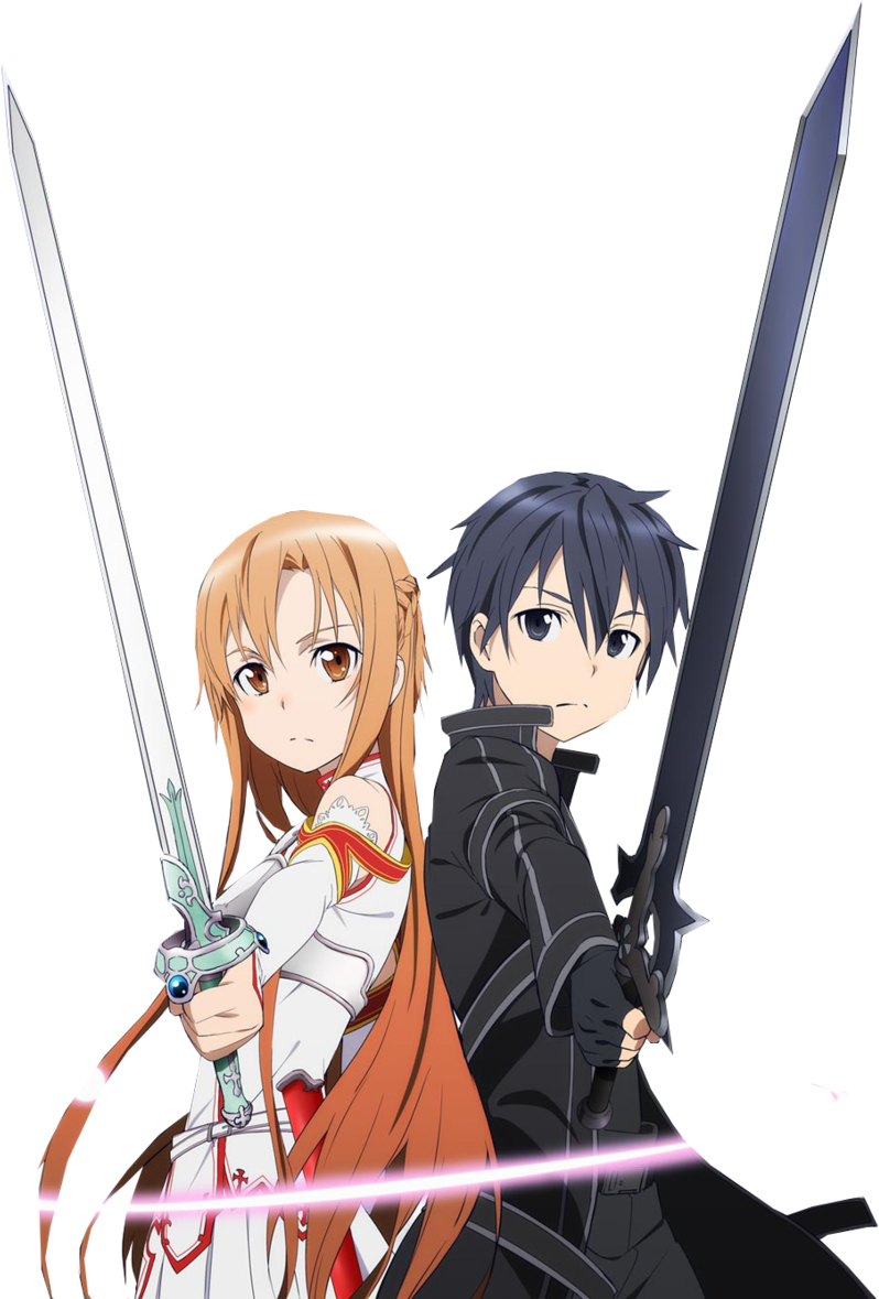 Sword Art Online Clipart - Kirito And Asuna Png (900x1262)