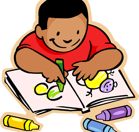 448 X 480 - Kid Coloring Clipart (448x425)