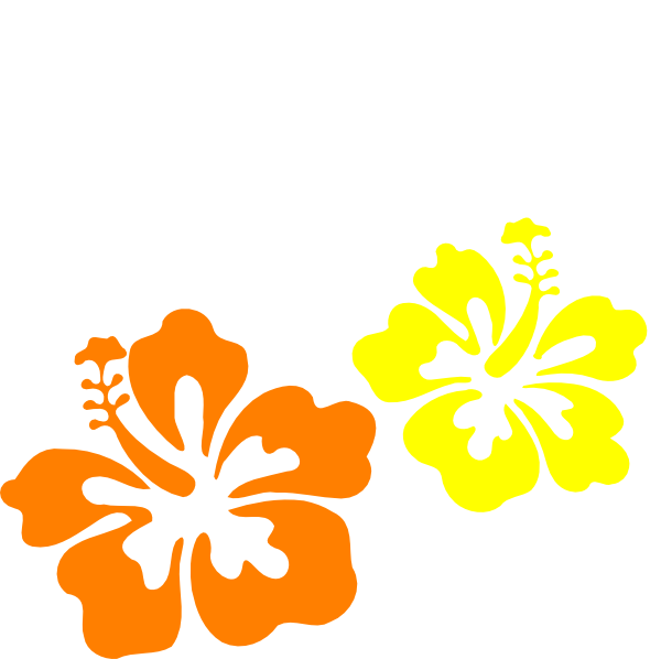 Orange Hibiscus Cliparts - Yellow Hibiscus Clipart (600x598)