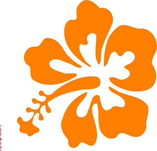 Orange Flower Clipart Kid Art - Orange Hibiscus Flower Clipart (600x578)