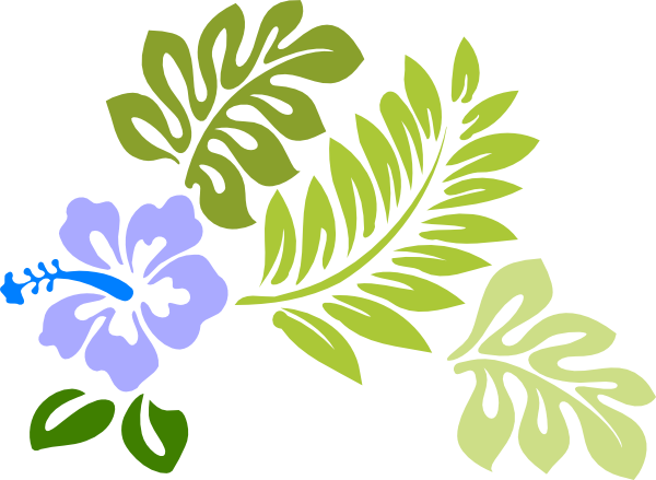 Hibiscus Leaves Clip Art - Hawaiian Flower Png (600x439)