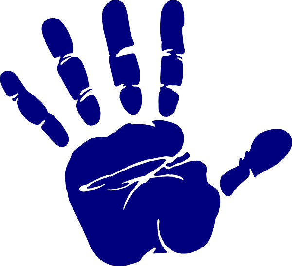 Blue Hand Print Clip Art - Light Blue Hand Print (600x546)