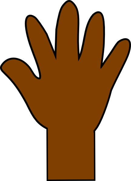 Brown Hand Print Clip Art At Clker - Hand Clip Art Brown (432x597)
