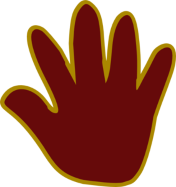 Hand Print Outlined Md - Hand Of A Baby Animated Transparent (566x600)