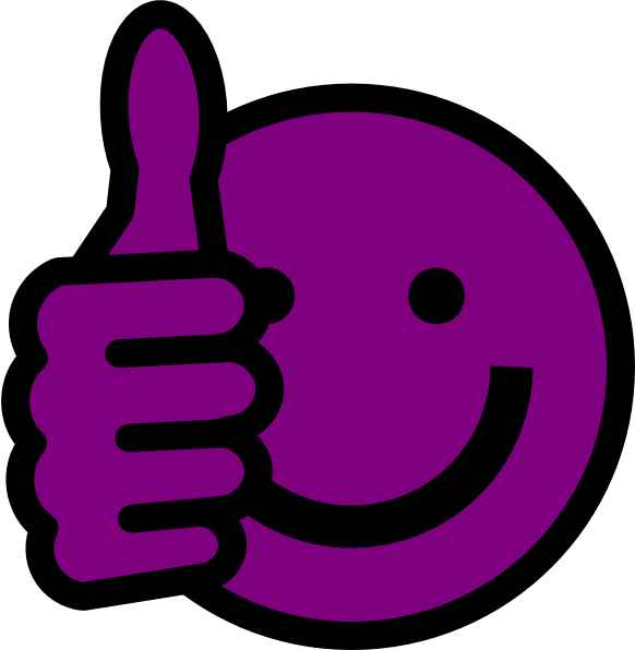 Purple Thumbs Up Clip Art - Purple Thumbs Up (582x596)