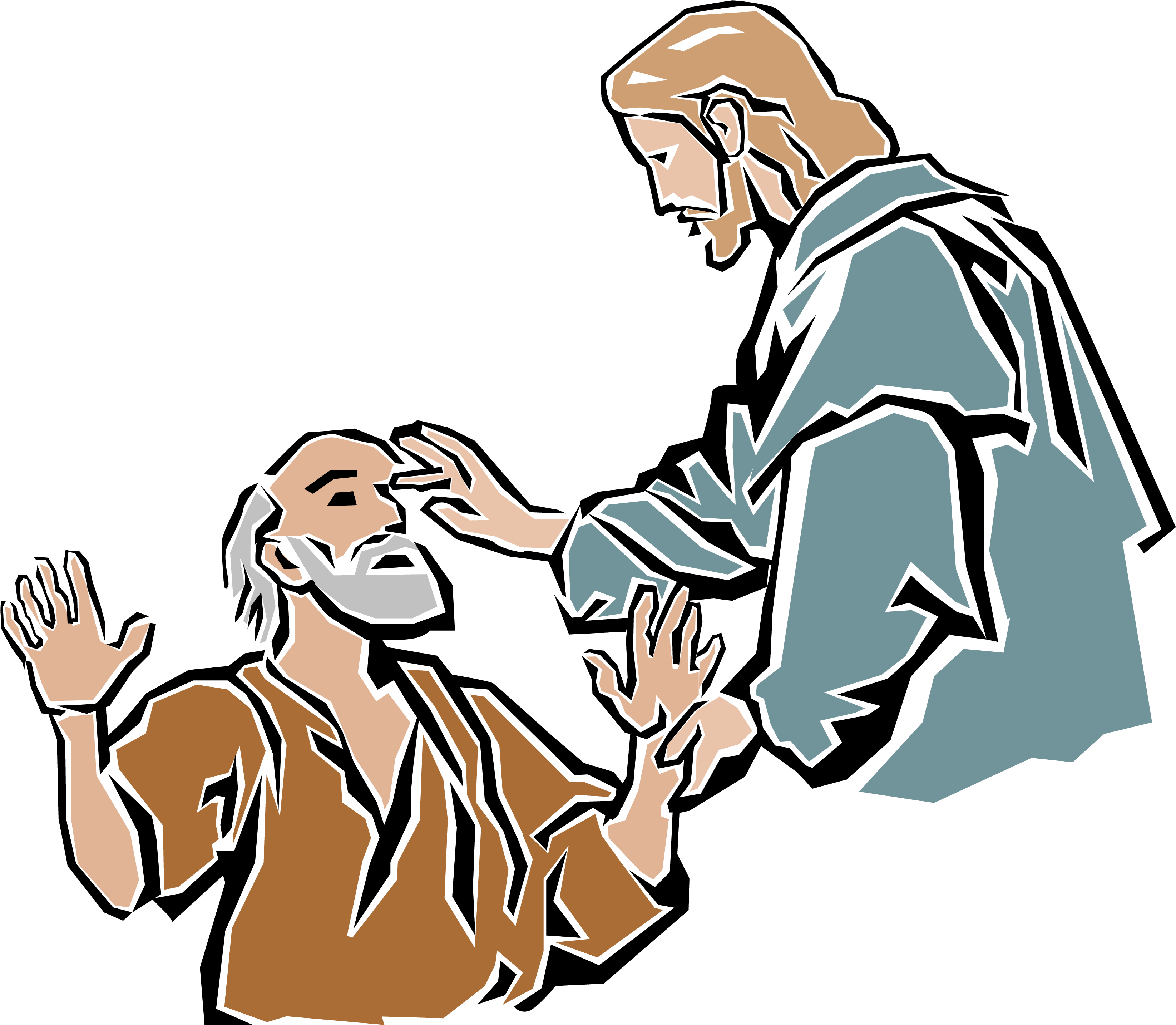Halloween Pinup Graphic Clipart Download - Jesus Heals A Blind Man Clipart (3300x2867)