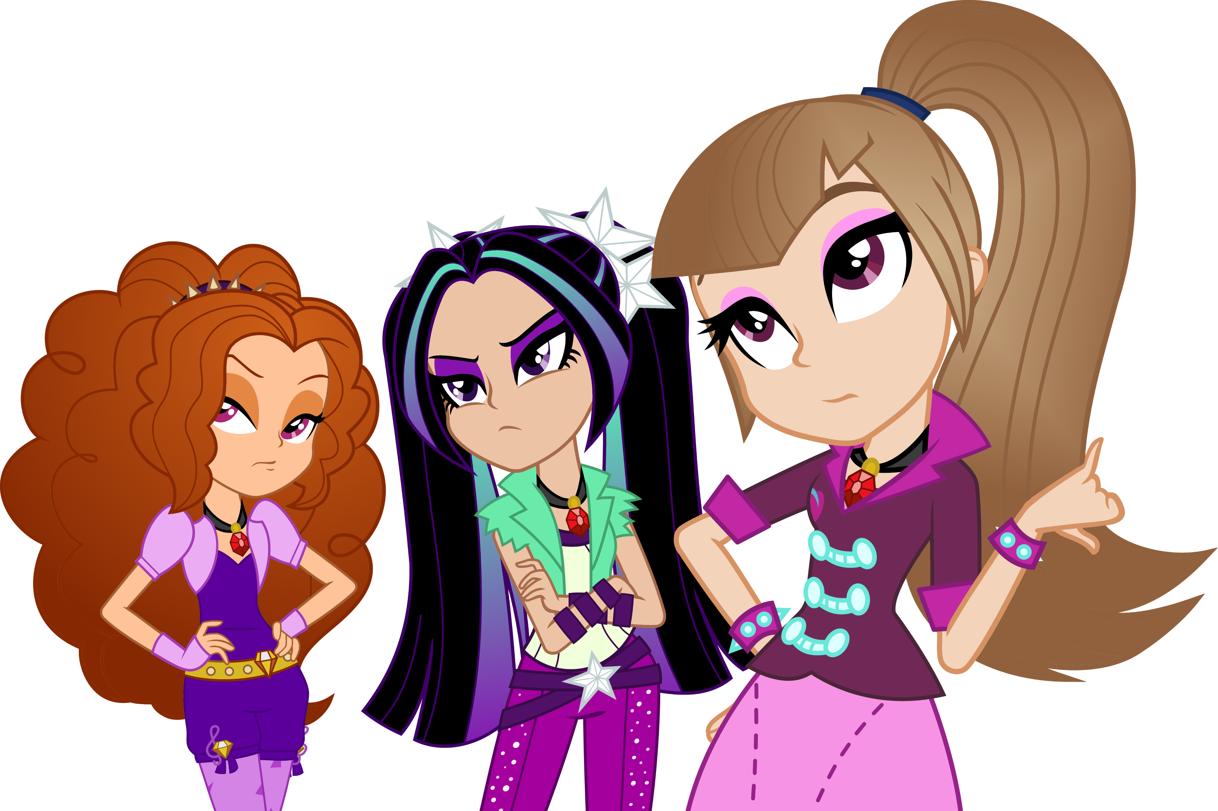 Edit, Equestria Girls, Human Coloration, Natural Hair - Eg Base Dazzlings (4140x2755)