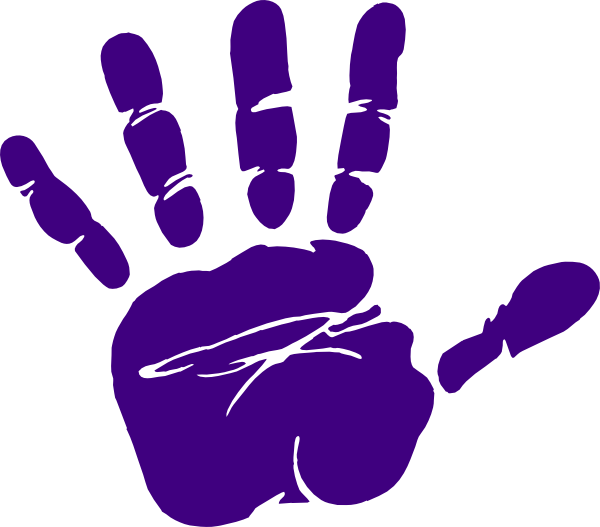 Hand Clipart Purple - Eating Disorder Awareness Ribbon (600x527)