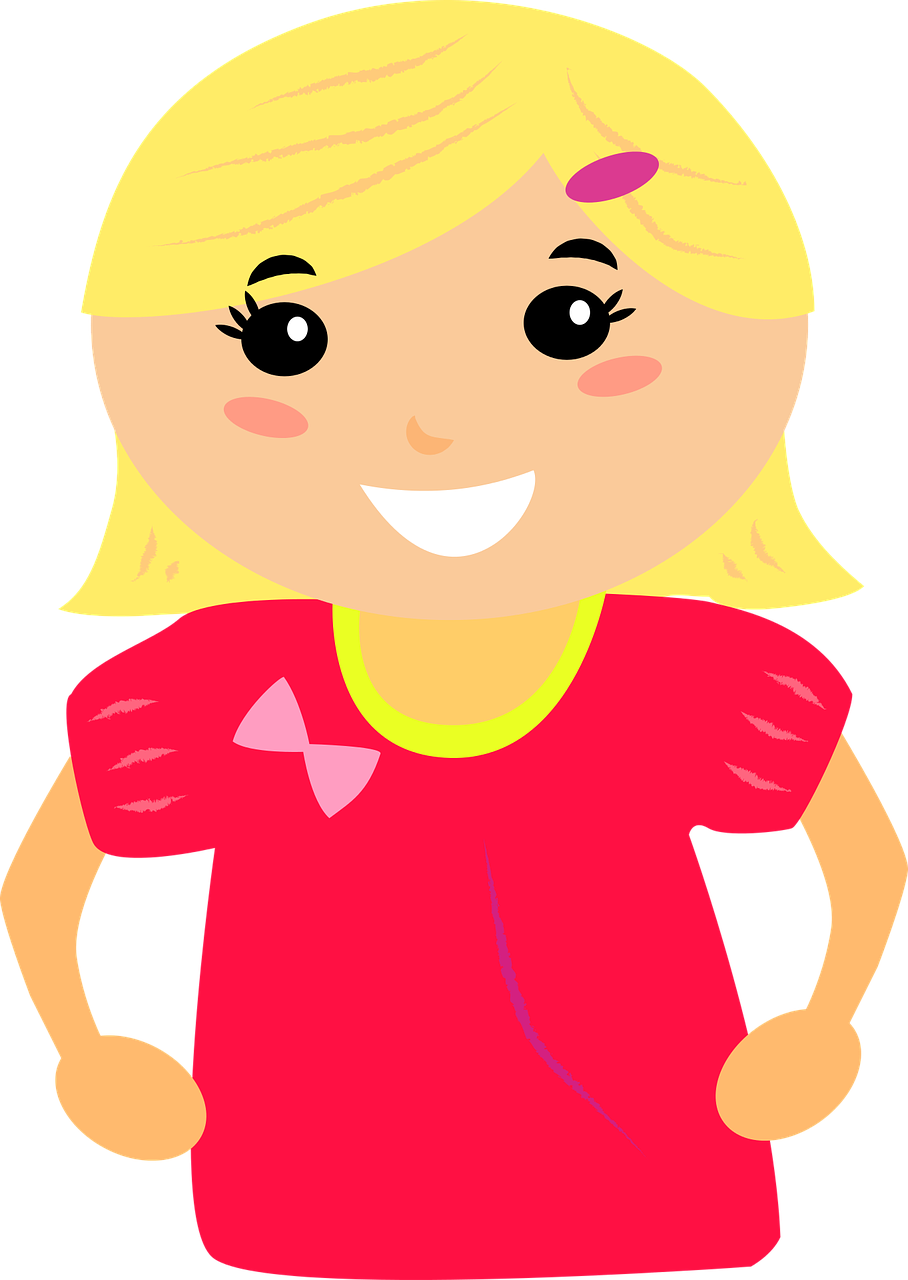 Simple Cartoon Elephant 24, - Girl Smile Cartoon Children (908x1280)