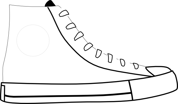 Shoes Clipart Black And White - Illustration (600x351)