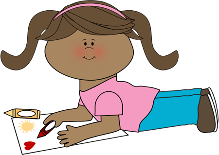 Coloring A Picture Girl Coloring Clip Art Girl Coloring - Color A Picture Clipart (450x319)