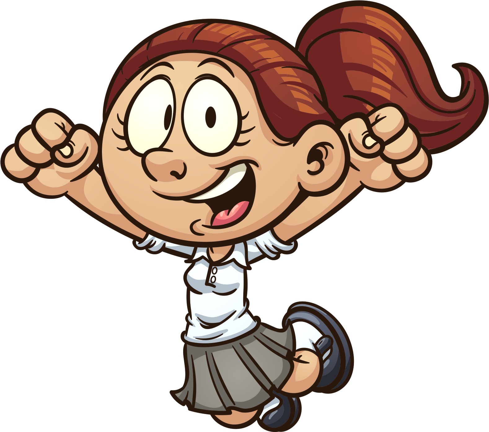 Excited Woman - Niños Animados Con Uniforme (1609x1405)