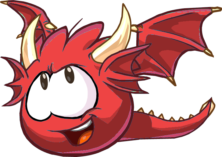Red Dragon Puffle - Puffle Dragon Png (728x515)