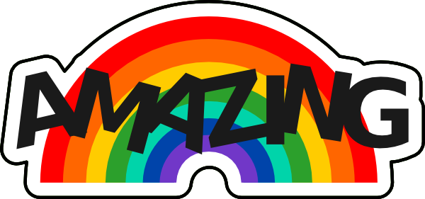 Alibi - Clipart - Amazing Rainbow Shower Curtain (600x281)