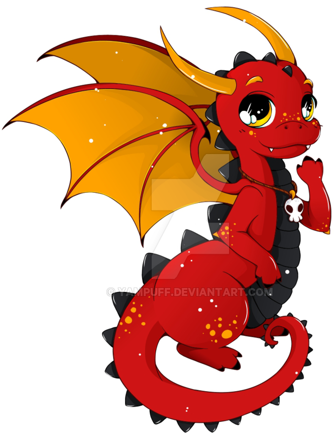 Chibi Dragon Commission By Yampuff - Chibi Dragon Breathing Fire (800x881)