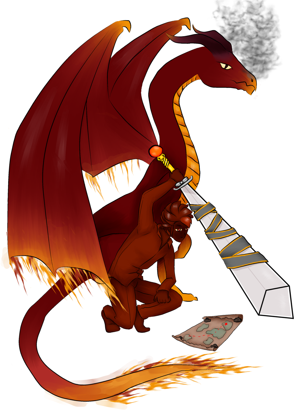 Warrior Dragon Transparent Background By Candellakokoro - Transparent Background Dragon Transparent (1024x1407)