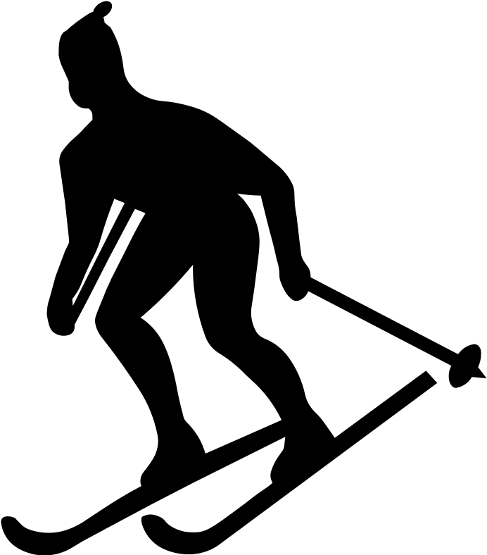 Skier Silhouette - Clip Art Down Hill Skier (800x912)