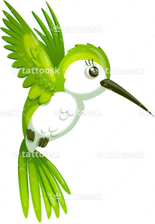 Cute Hummingbird Tattoo Flash Design For Girls - Cute Cool Baby Hummingbirds (312x450)