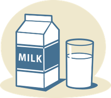 Milk Clipart Sack Lunch With Apple And Milk Carton - Carton Of Milk Vector (453x399)