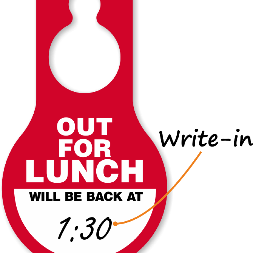 Out To Lunch Signs Out Of Office Signs Clipart - Smartsign Aluminum Sign, Legend Caution: Write-on, (1024x1024)