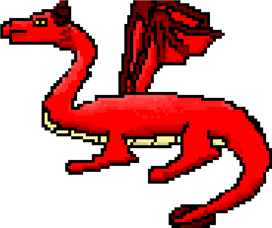 Red Dragon Pixel Art - Pixel Art (1060x770)