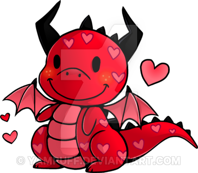 Little Dragon Clipart Puff - Valentine Dragon (400x349)