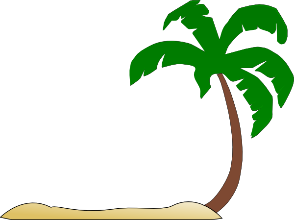 Beach - Palm Tree Beach Clip Art (600x449)