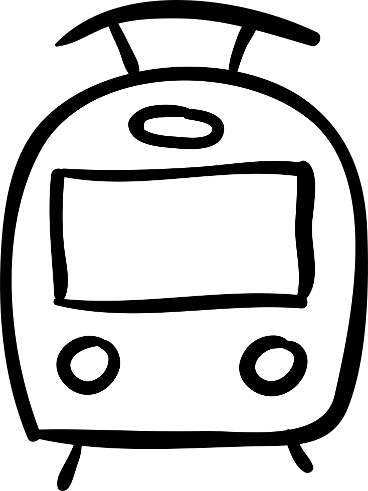 Train Hand Drawn Outline Frontal View Comments - Train (734x980)