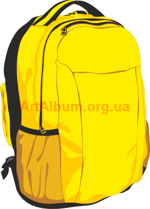 Clipart Yellow Backpack - Yellow Backpack Clipart (300x417)