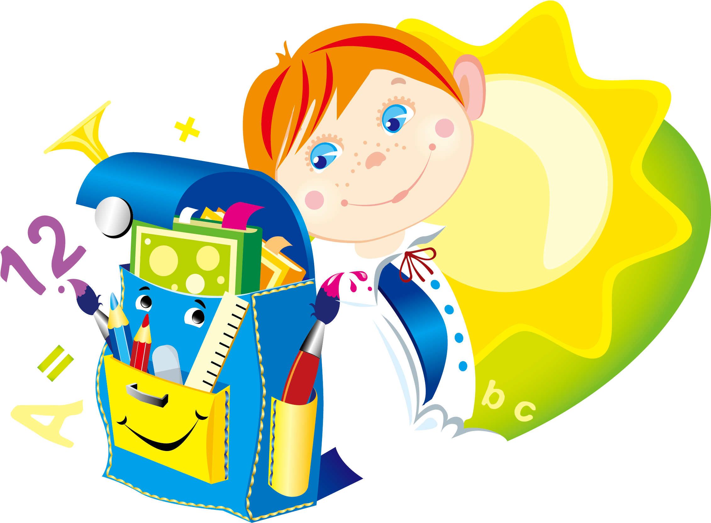 Vector Hand-drawn Cartoon School Kids - Cartoon School Kids (2369x2657)