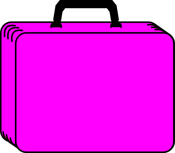 Pink Clipart Luggage - Suitcase Clipart Pink (600x525)