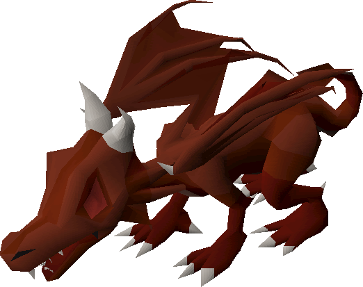 Baby Red Dragon - Osrs Red Dragon (522x413)