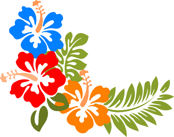 Polynesia Clipart Beach Flower - Hawaiian Flowers Vector (600x473)