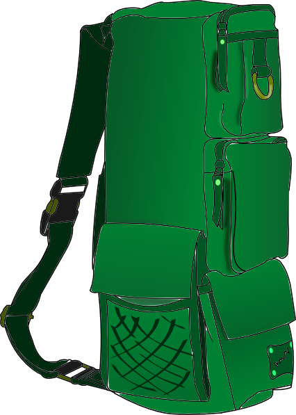 Green Backpack Png (535x750)