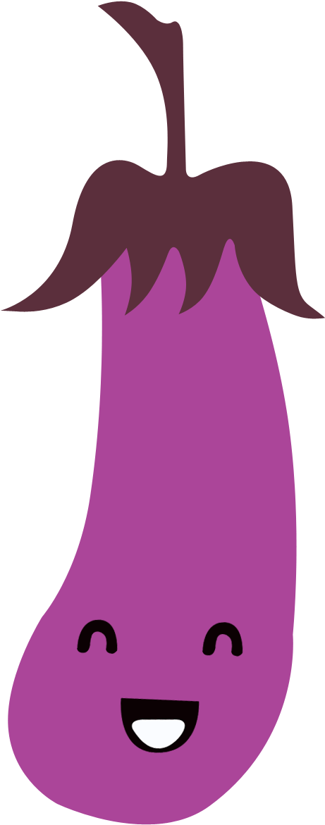 Eggplant Cartoon Smiley - Eggplant (593x1249)