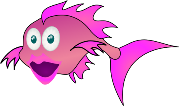 Fish Cartoon Smile Funny Vector Clip Art 4da9fc Clipart - Fish Clip Art (600x356)