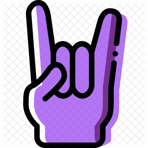 Rock N Roll Hand Sign Clip Art - Hard Rock Sign Png (512x512)