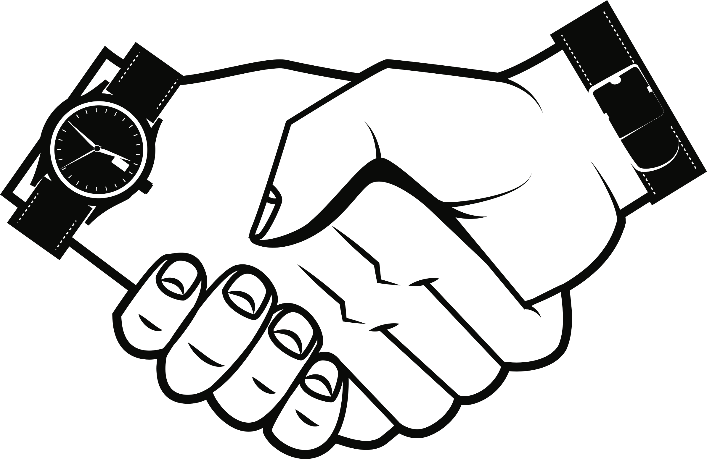 Big Image - Shaking Hands Clipart Black And White (2388x1552)