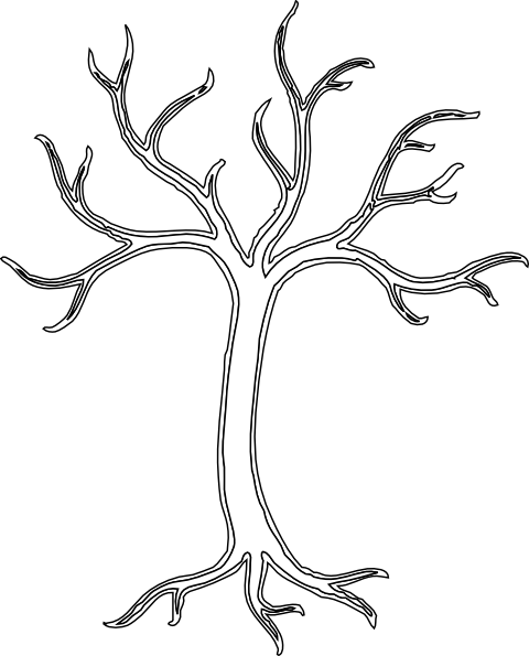 White Dead Tree Clip Art At Clker - Bare Tree Clip Art (480x595)