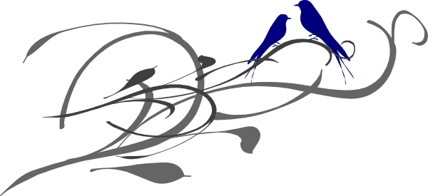Lovebird Clipart Royal Blue Wedding - Cliparts Of Wedding Dove (600x275)